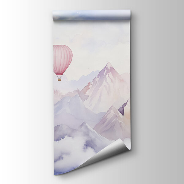 Group of hot air balloons in the sky over mountains Group of hot air balloons in the sky over mountains