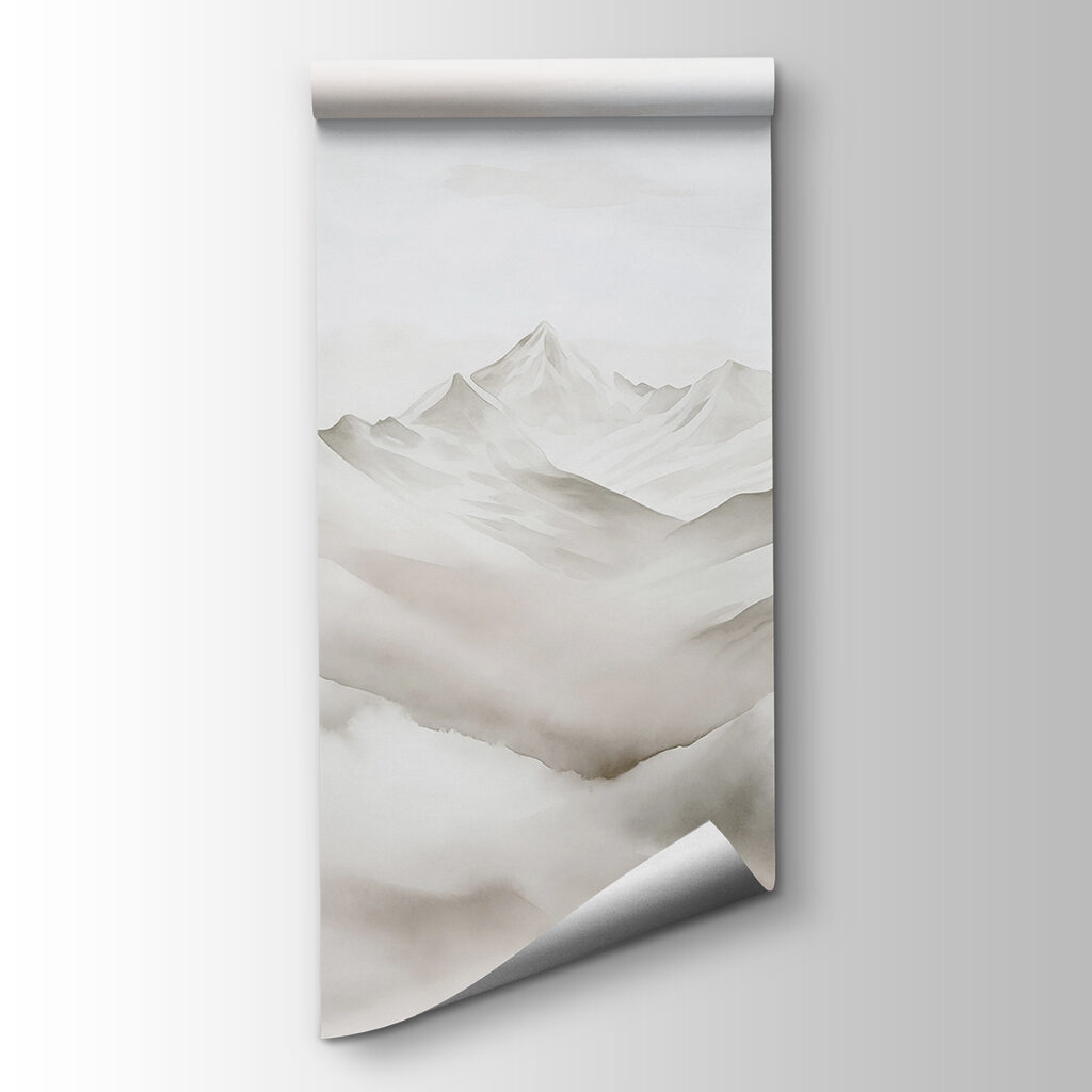 Mountain range with clouds