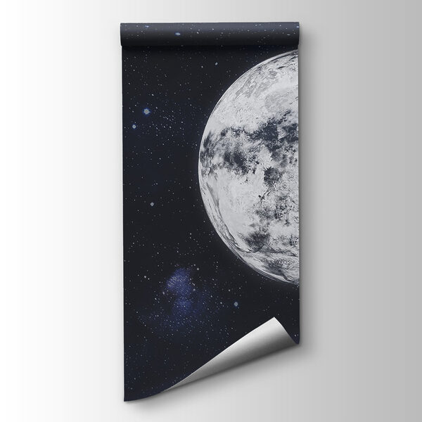 Moon in space with stars Moon in space with stars