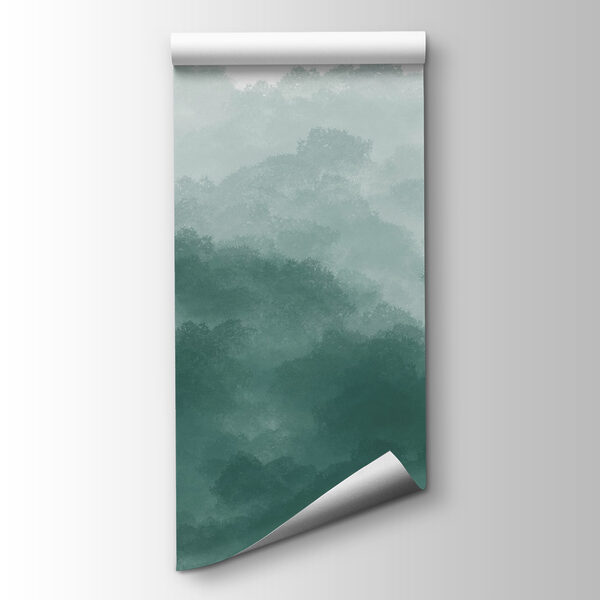 Foggy green and white sky