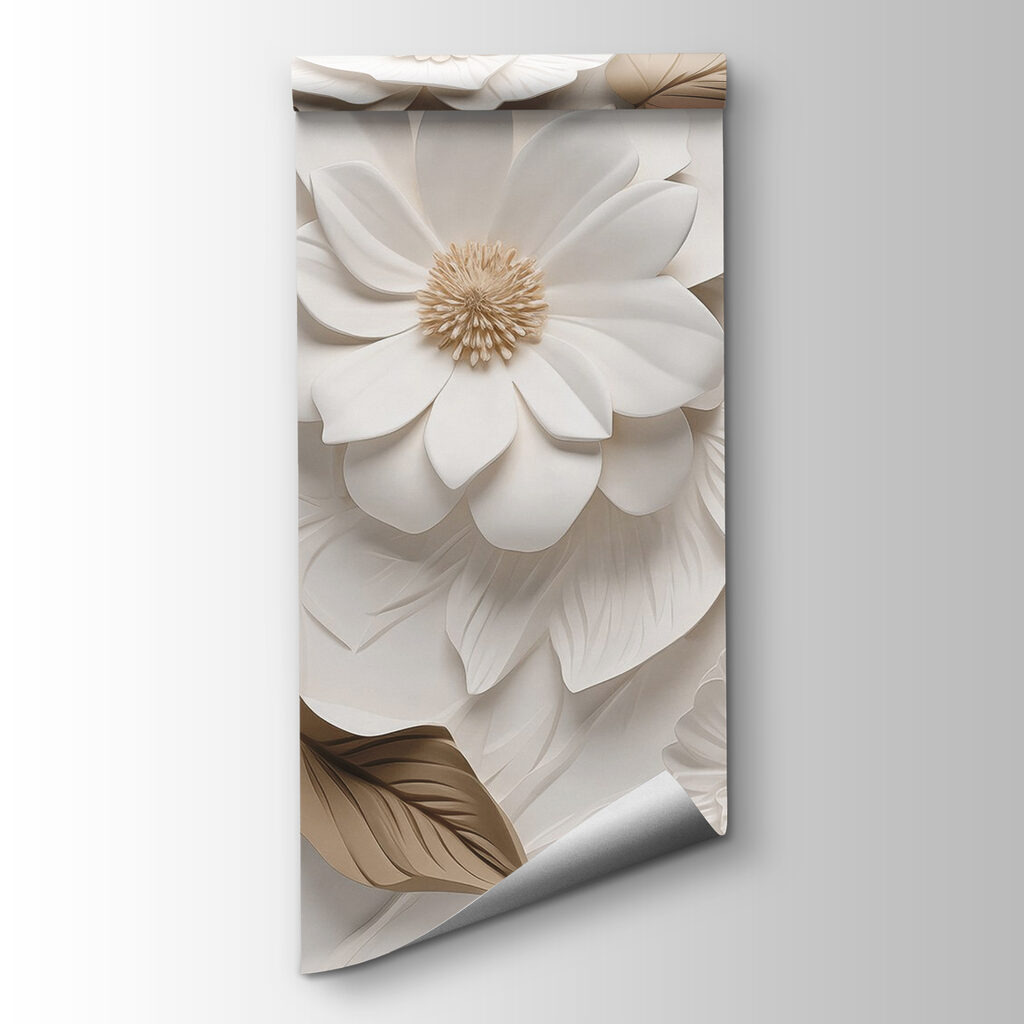 White and brown flowers and leaves