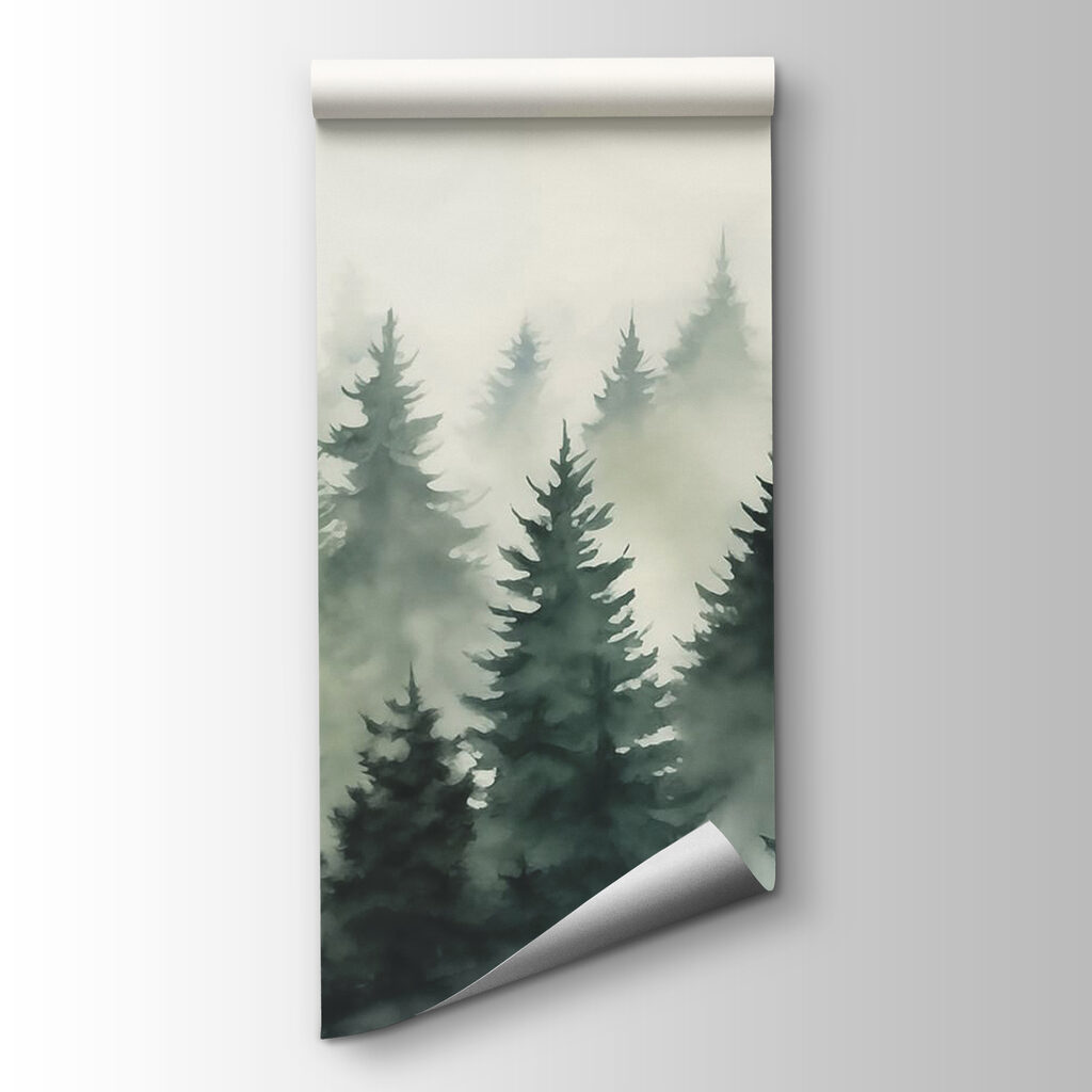 Group of trees in the fog