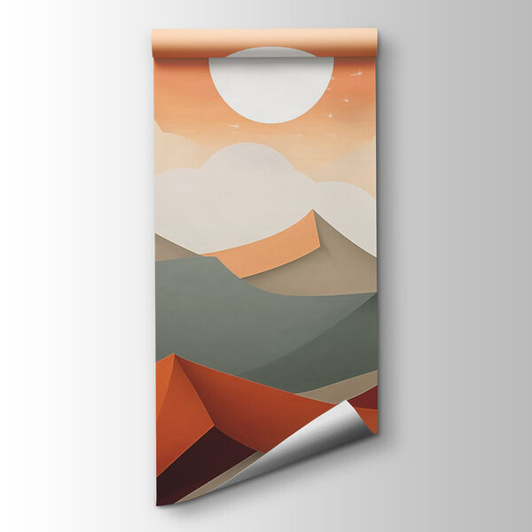 Mountain range with orange and grey hills Mountain range with orange and grey hills