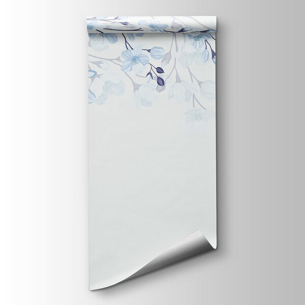 White and blue flowers on a white background White and blue flowers on a white background