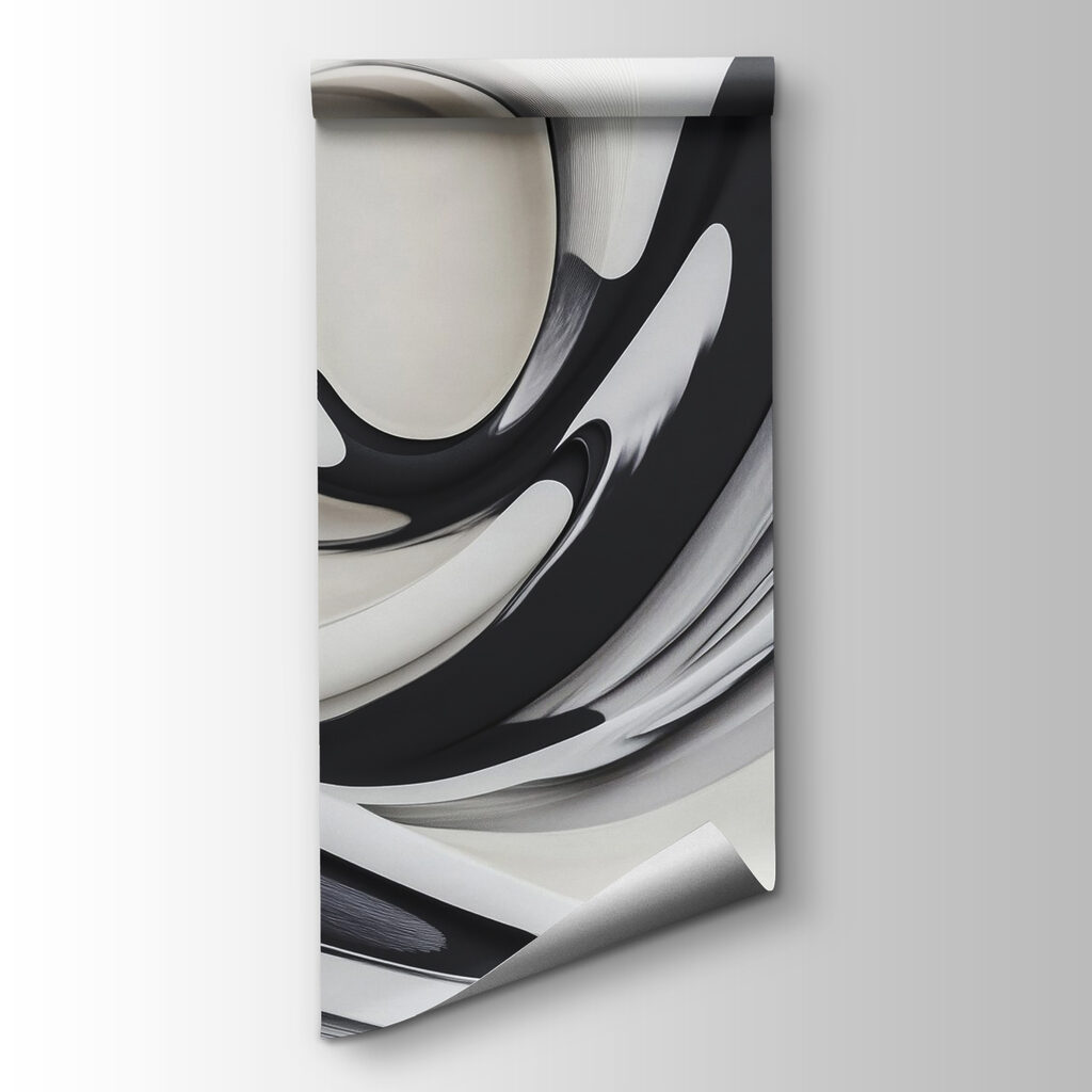 Black and white swirly design