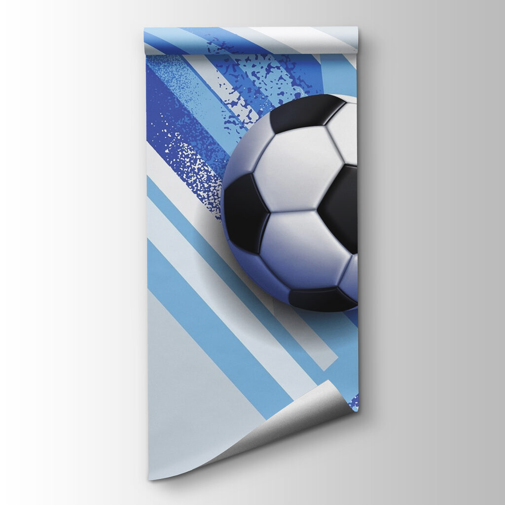 Football ball on a blue and white background Football ball on a blue and white background