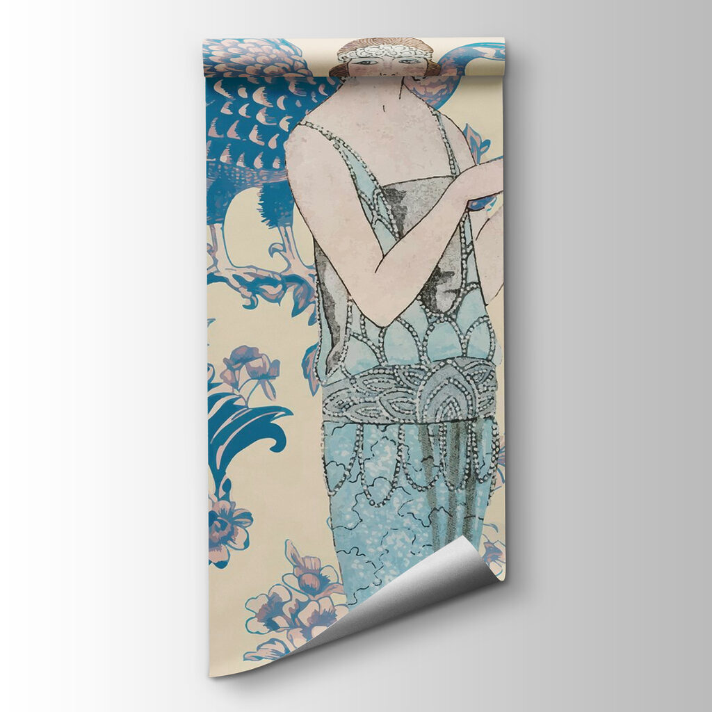 Woman holding a round blue object