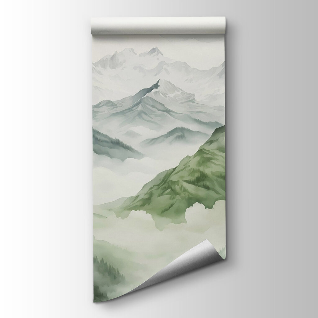 Painting of mountains and trees Painting of mountains and trees