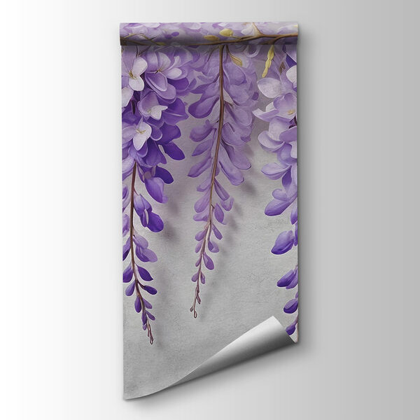 Branch with purple flowers