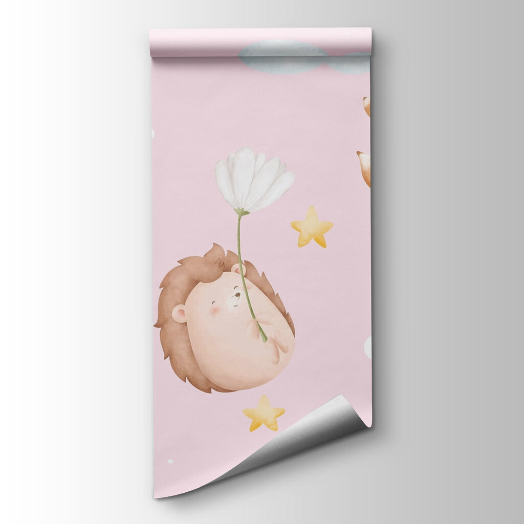 Group of animals holding flowers