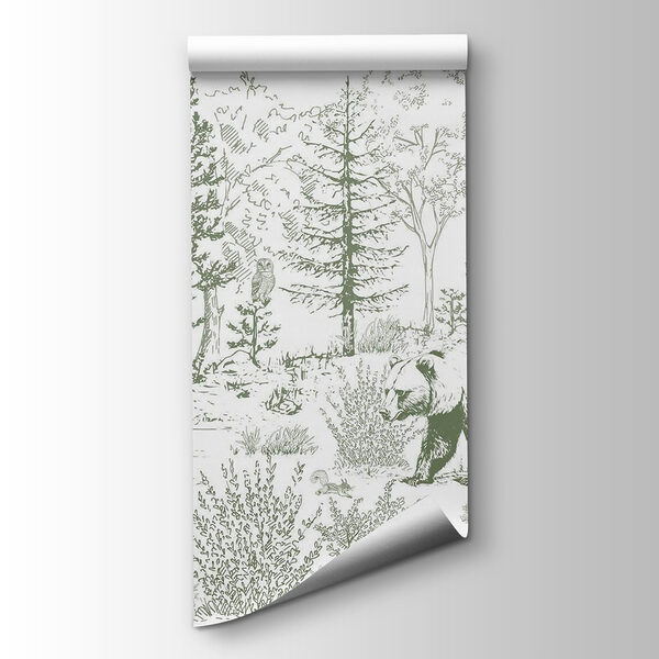 Drawing of a bear in a forest Drawing of a bear in a forest