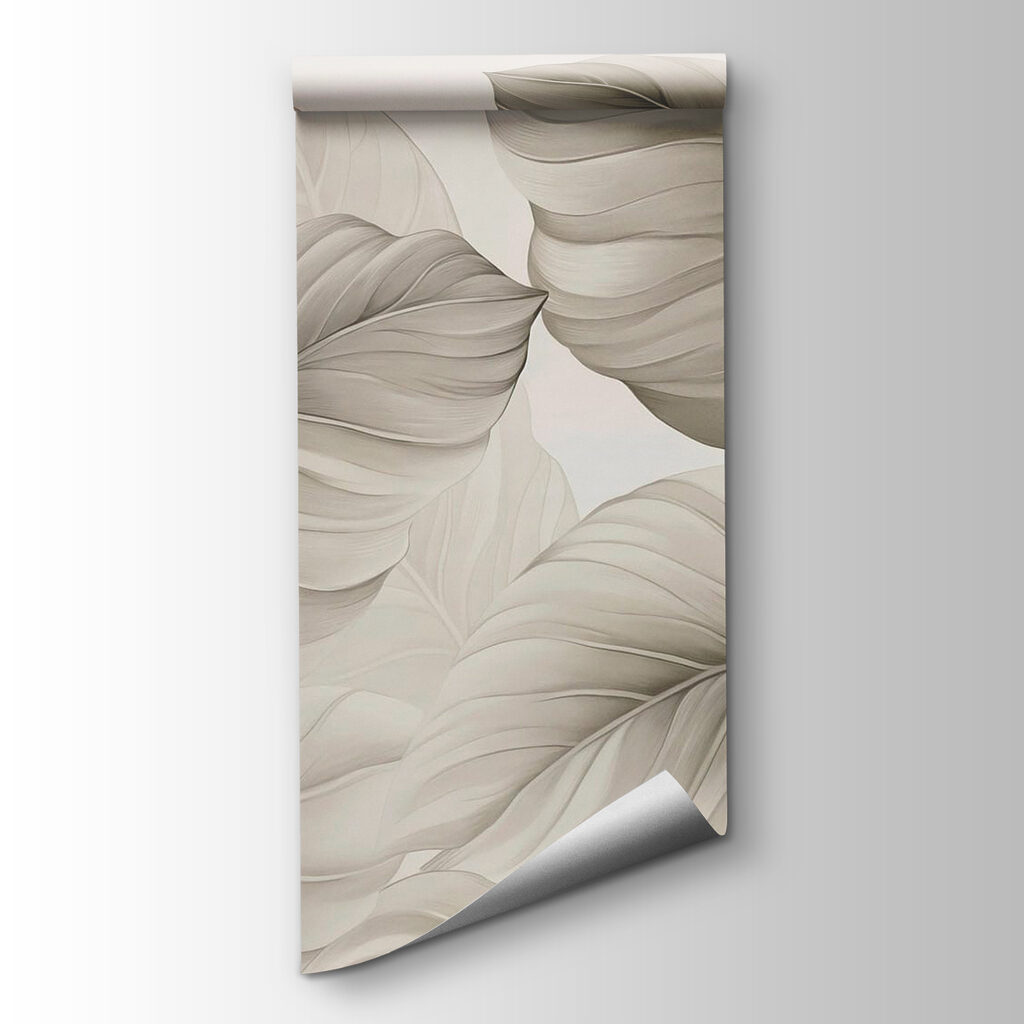 Lush leaves in soft monochrome hues