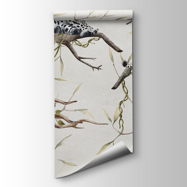 Group of leopards lying on branches