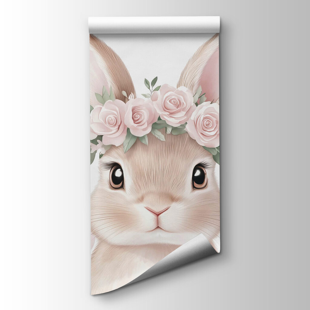 Rabbit wearing a flower crown