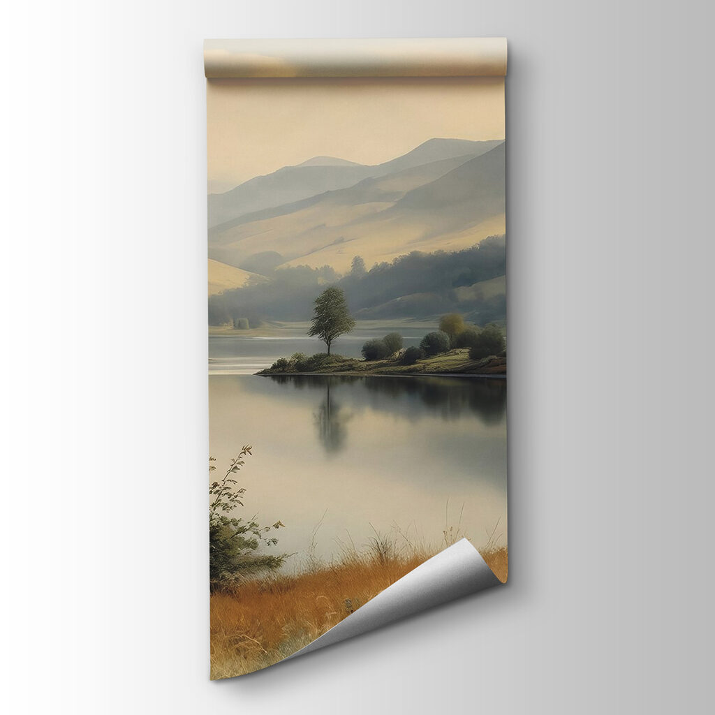 Lake with a house and trees Lake with a house and trees