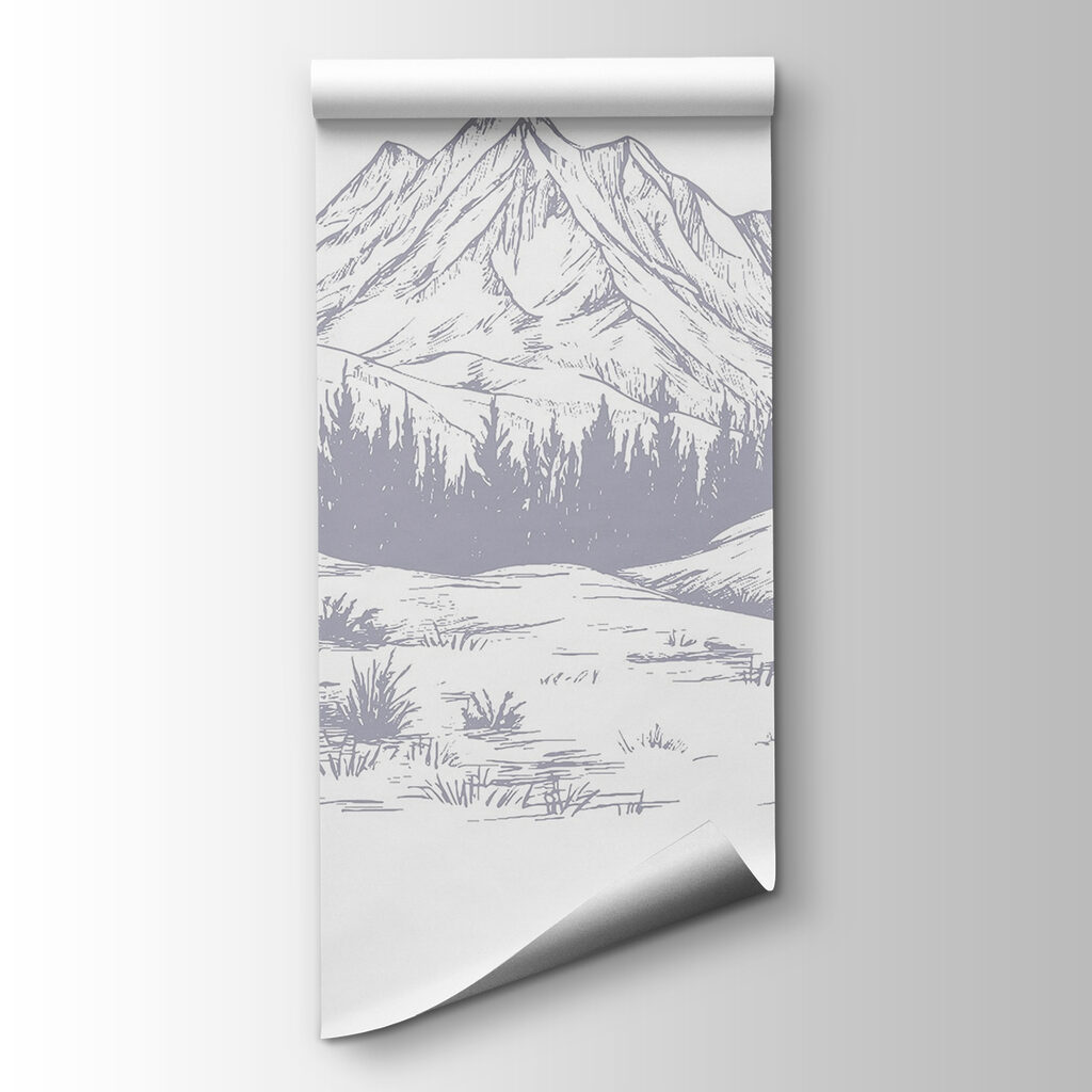 Drawing of a mountain range Drawing of a mountain range