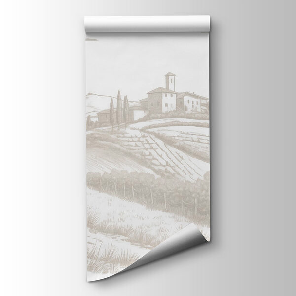 Landscape with a house and fields Landscape with a house and fields