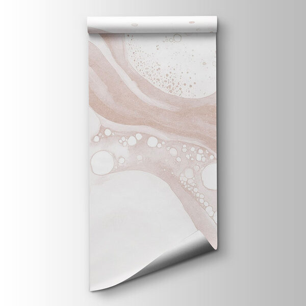 White and brown liquid with white circles and dots White and brown liquid with white circles and dots