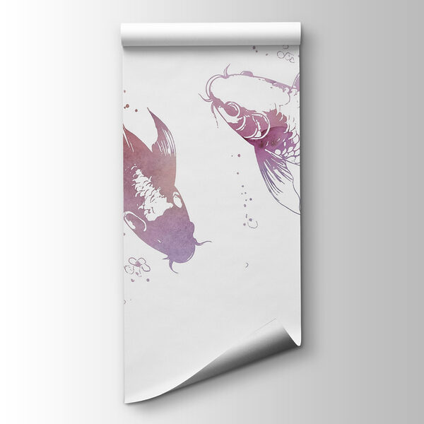 Two fish with flowers and leaves