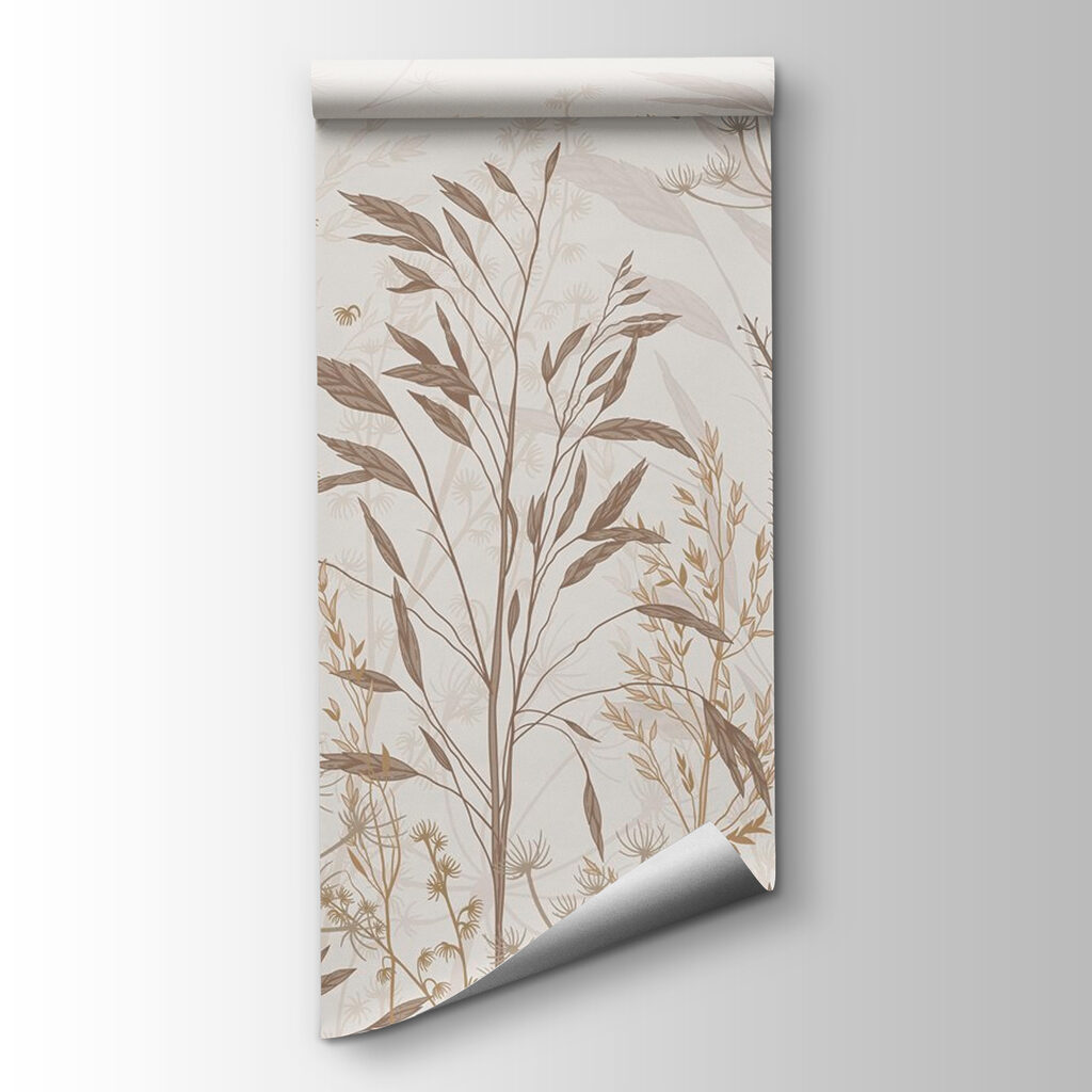 Delicate botanical patterns in neutral tones