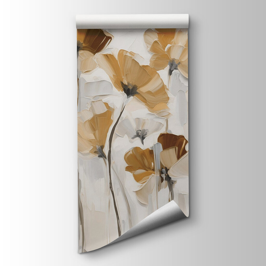 Painting of flowers on a white background Painting of flowers on a white background