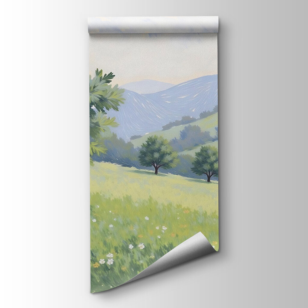 Landscape with trees and hills Landscape with trees and hills