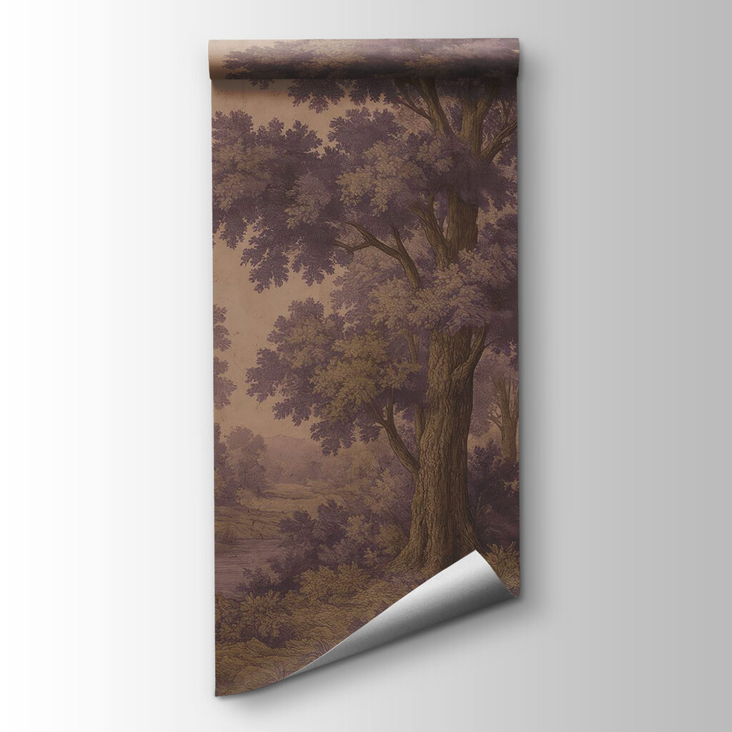 Painting of trees and a river Painting of trees and a river