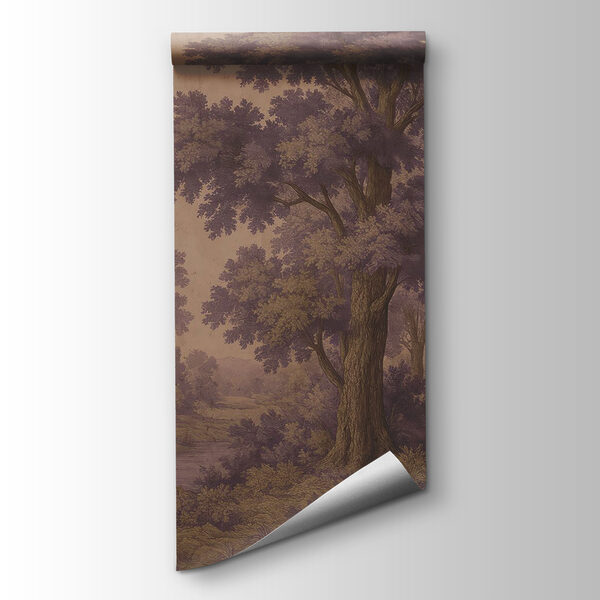 Painting of trees and a river Painting of trees and a river