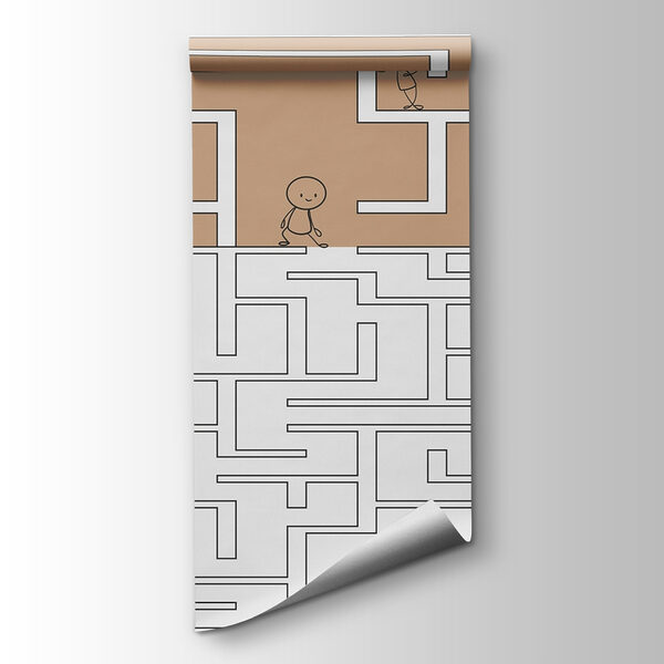 Maze game with people walking on the wall Maze game with people walking on the wall