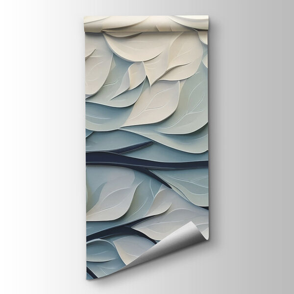 White and blue tree with leaves White and blue tree with leaves