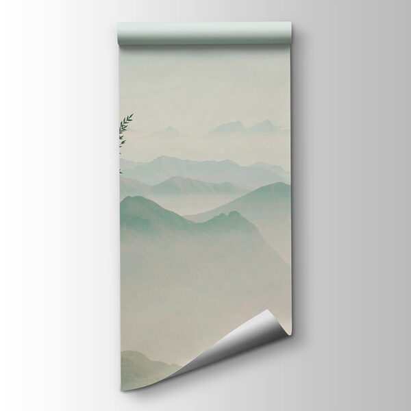 A landscape with mountains and trees