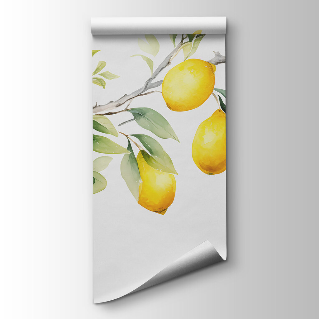 Branch of lemon tree with yellow fruits Branch of lemon tree with yellow fruits