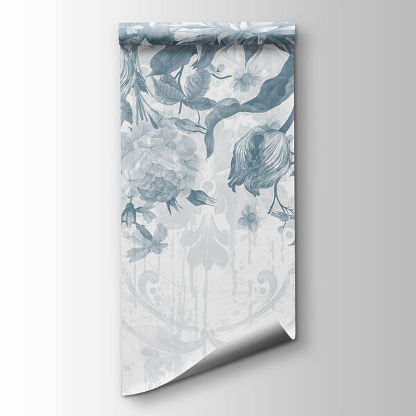 Delicate floral pattern in cool tones