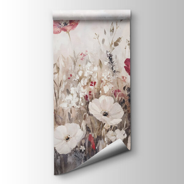 Painting of flowers in a field