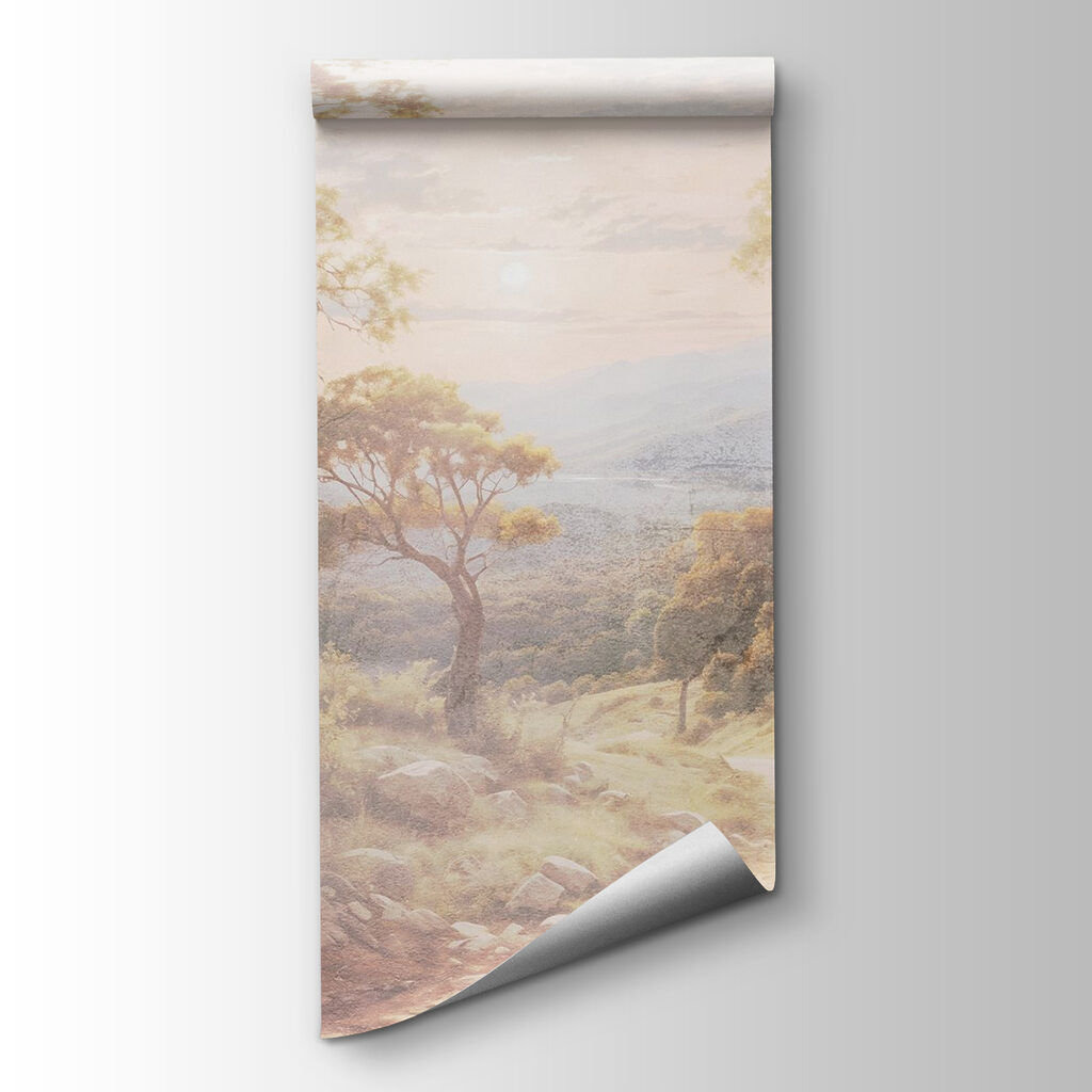 Dirt road with trees and mountains in the background Dirt road with trees and mountains in the background