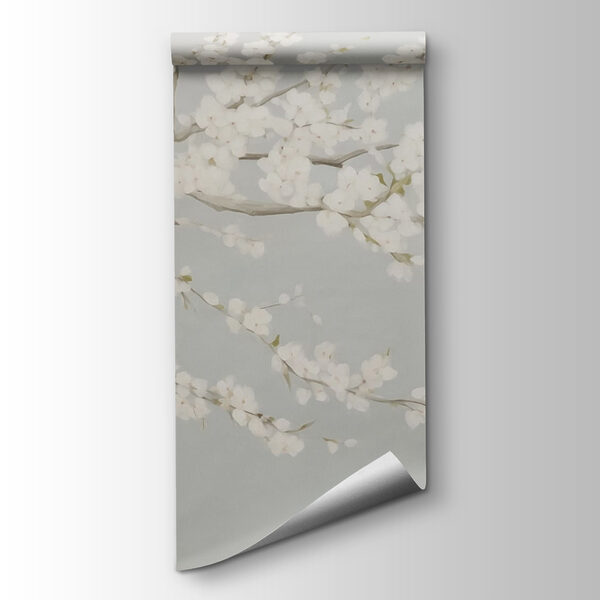 Painting of a tree with white flowers Painting of a tree with white flowers