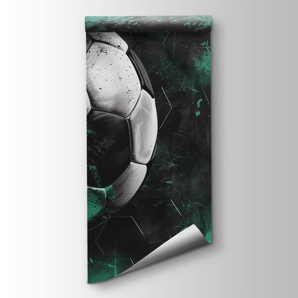 Football ball on a green and black background Football ball on a green and black background