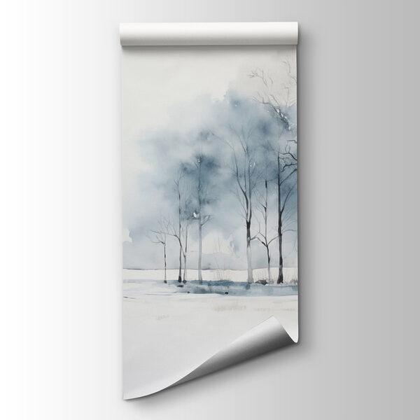 Group of trees in a snowy field Group of trees in a snowy field