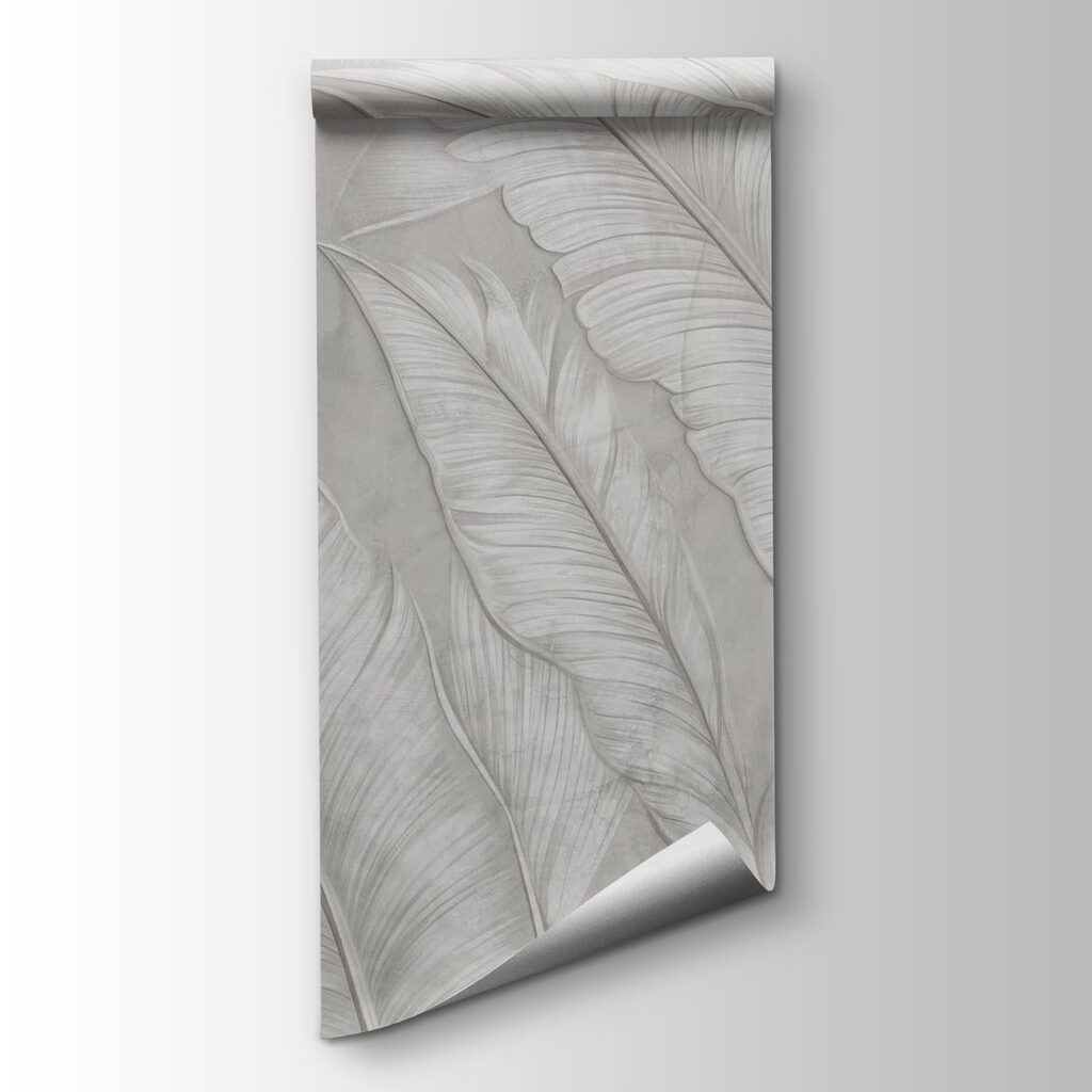 White wallpaper with feathers