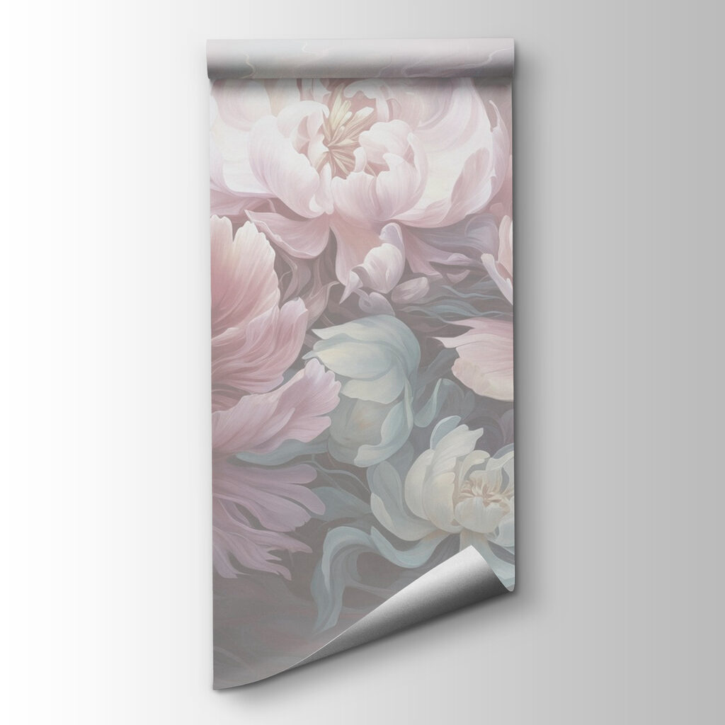 Painting of flowers on a gray background Painting of flowers on a gray background
