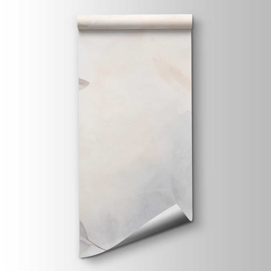 White and gray leaves on a white background