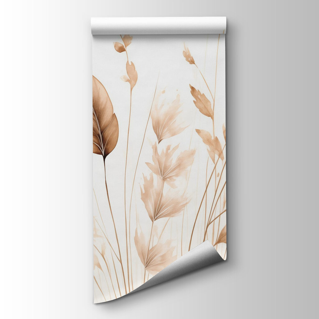 Delicate leaves grace a soft backdrop Delicate leaves grace a soft backdrop