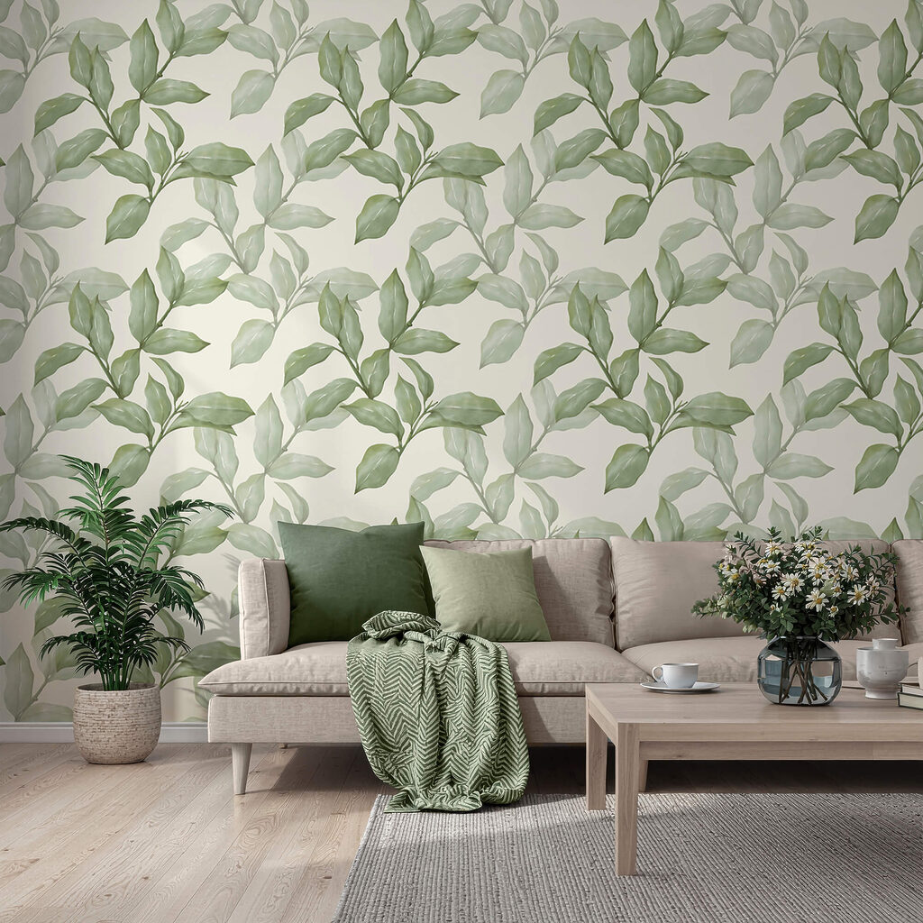 Levélmintázat fehér háttérrel