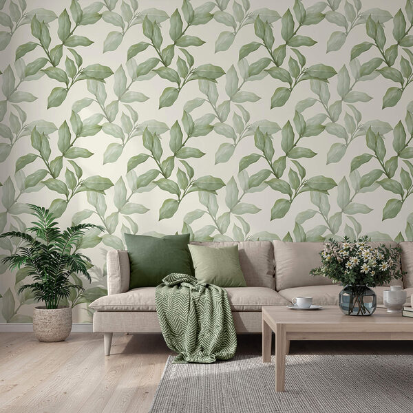 Levélmintázat fehér háttérrel