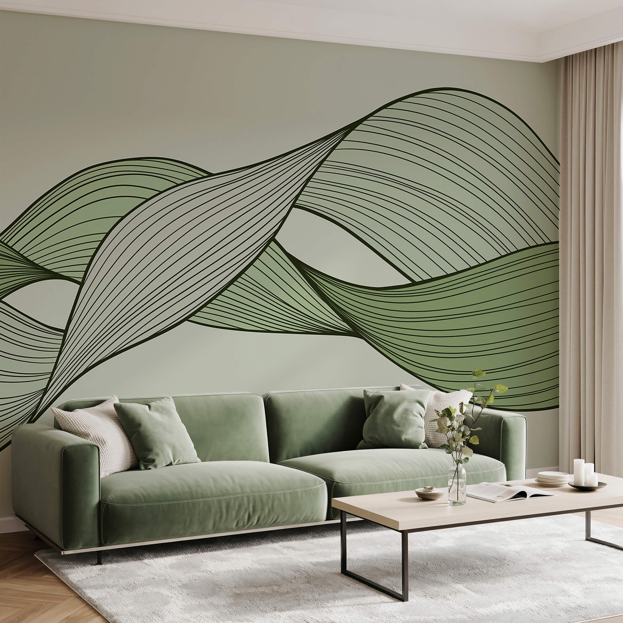 Zöld és fekete hullámvonalak