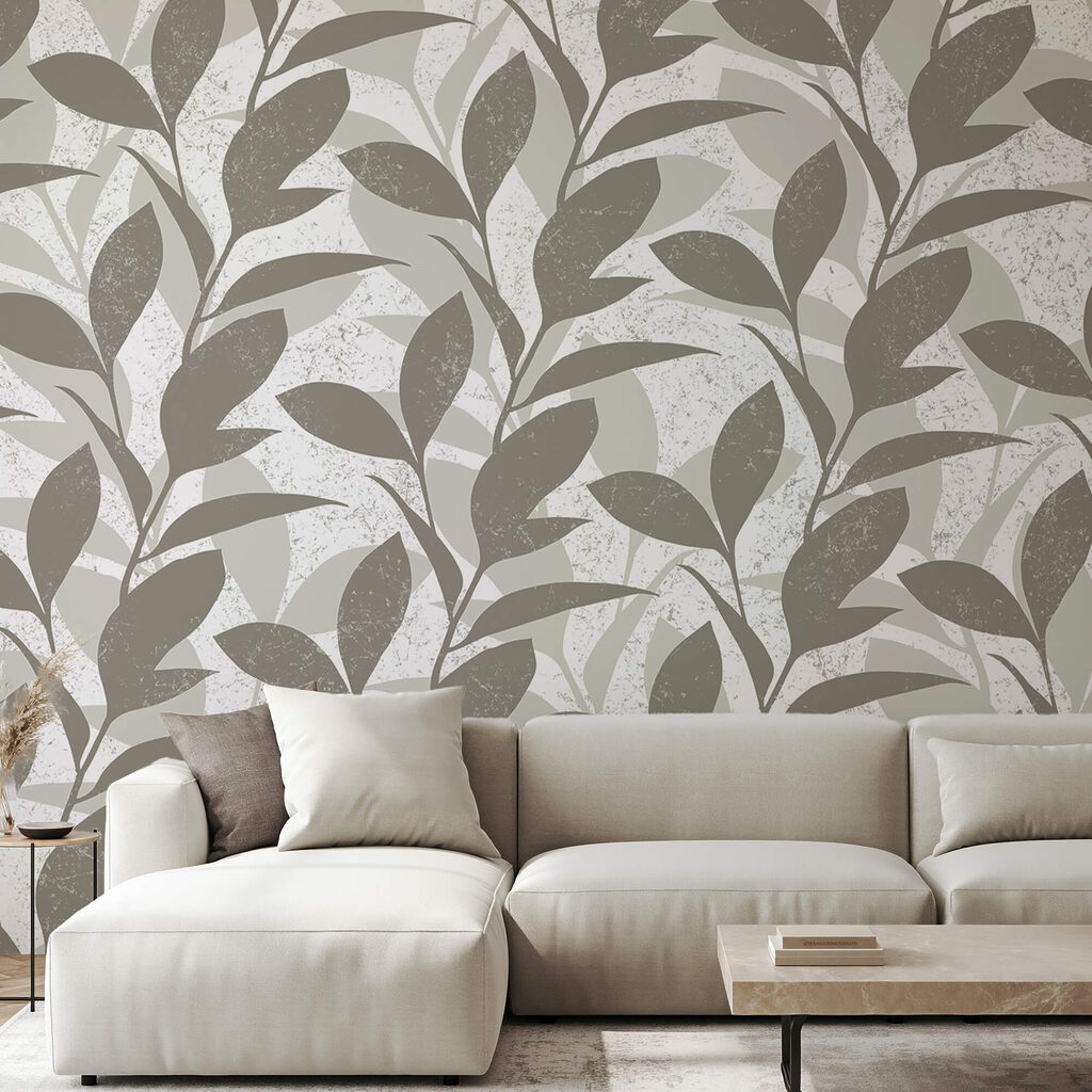 Levélmintázat fehér háttérrel