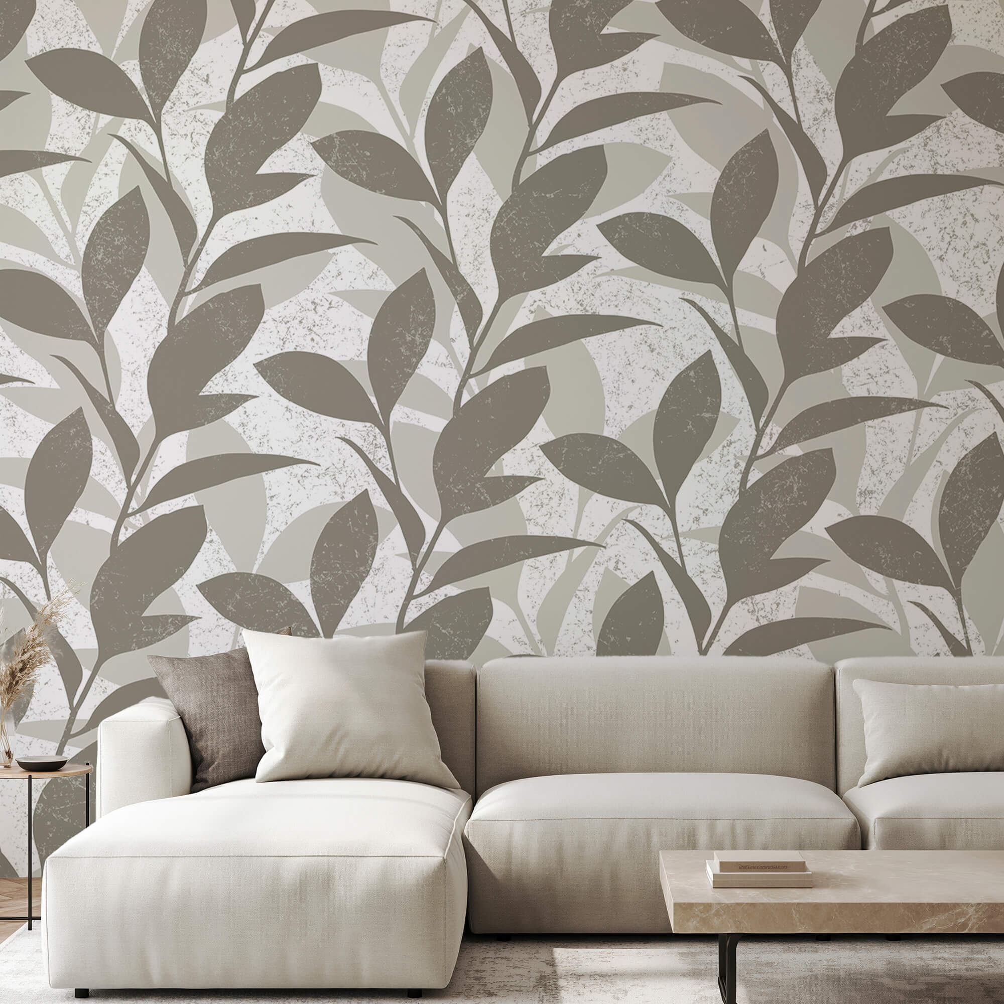 Levélmintázat fehér háttérrel