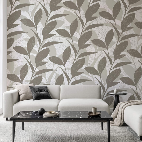 Levélmintázat fehér háttérrel