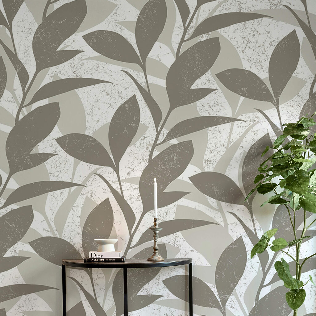 Levélmintázat fehér háttérrel