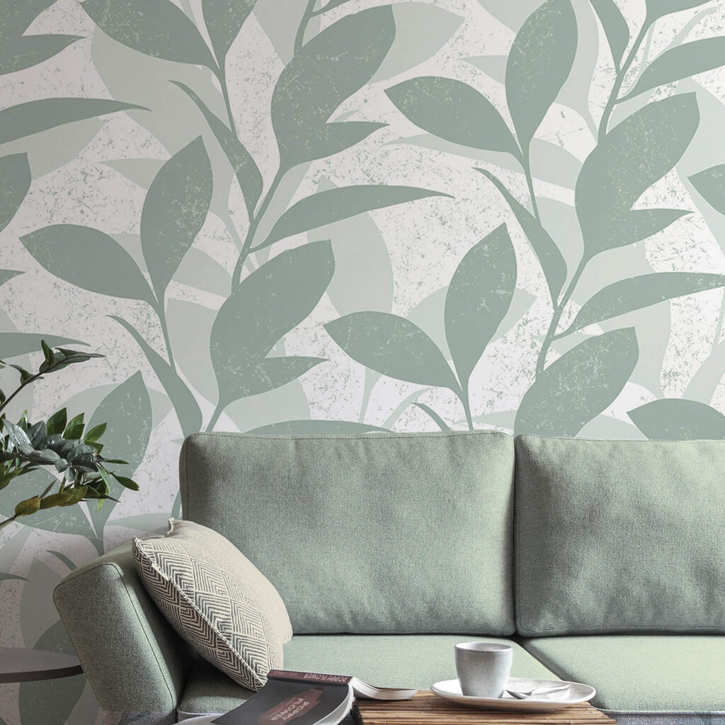 Levélmintázat fehér háttérrel